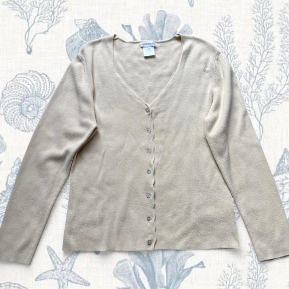 Pierre Cardin Sweaters - Pierre Cardin Cream Button-Up Cardigan